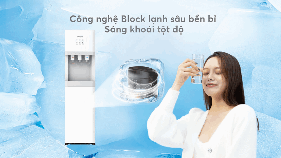 Cây nước nóng lạnh Karofi HCV208 công nghệ lạnh Block